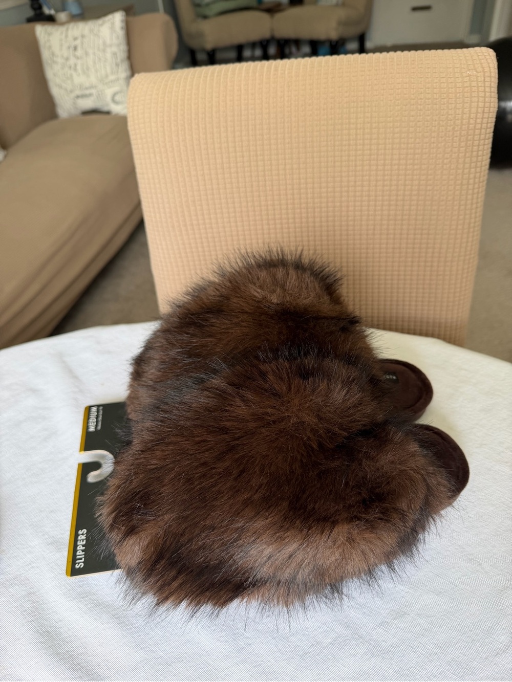 Rebecca Minkoff brown fur medium size new slippers - Picture 5 of 5